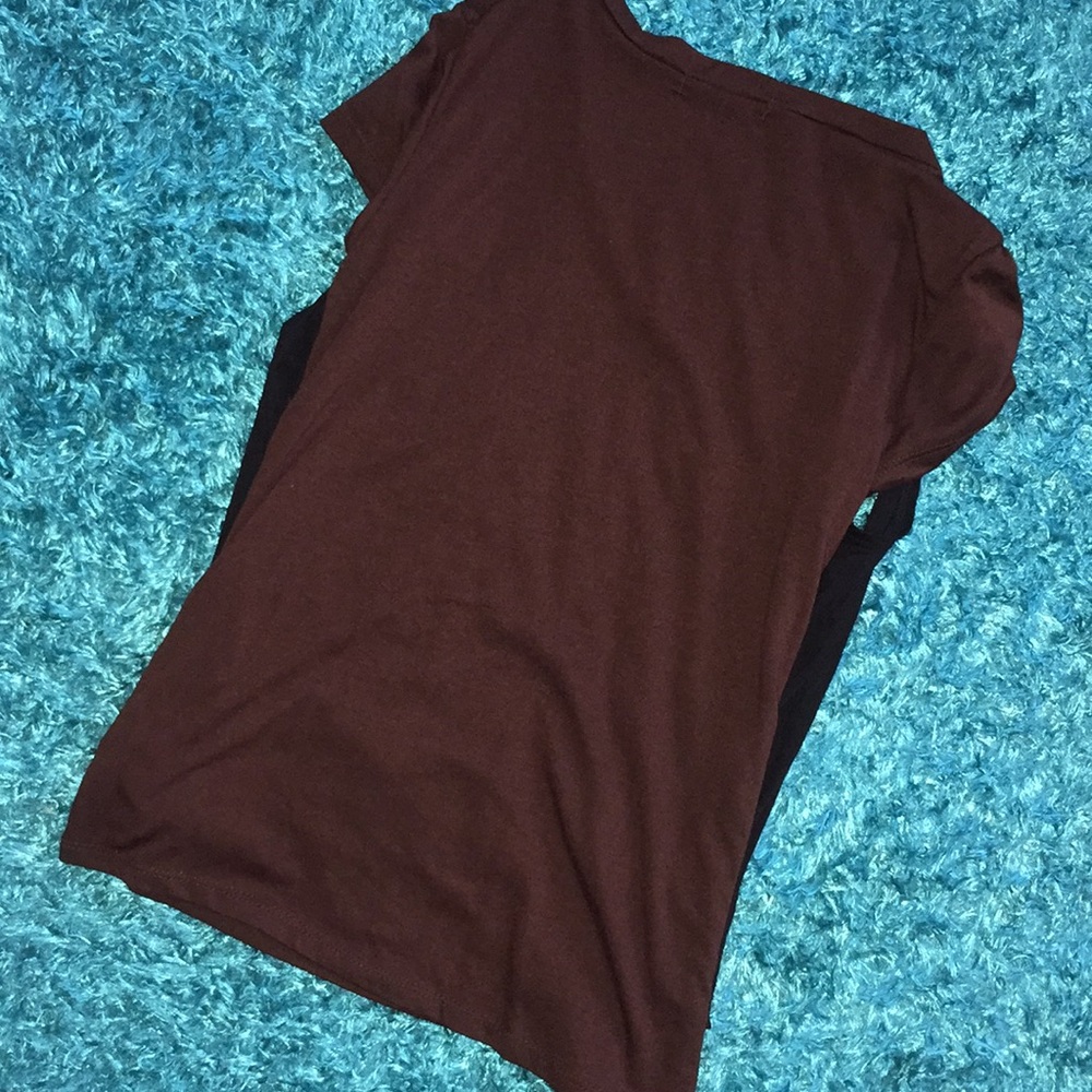 Cotton Candy brown & silver v-neck top - Picture 8 of 8